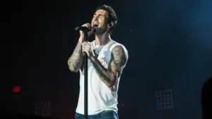 Adam Levine^ frontman of Maroon 5^ on stage of Rock In Rio Festival. RIO DE JANEIRO^ SEPTEMBER 16^ 2017