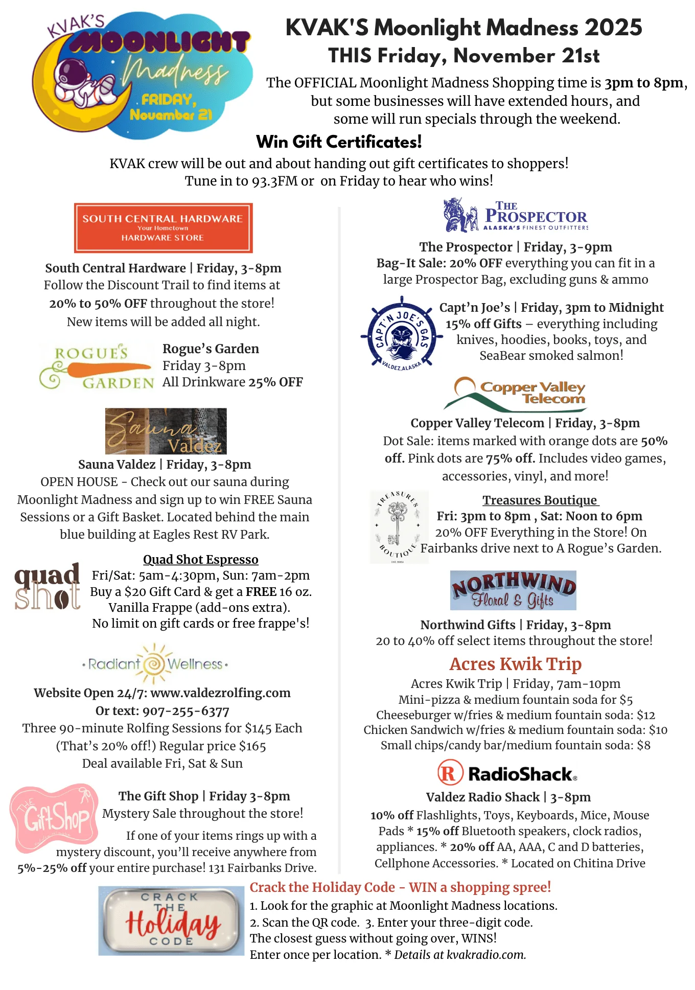 Moonlight Madness Specials 2025