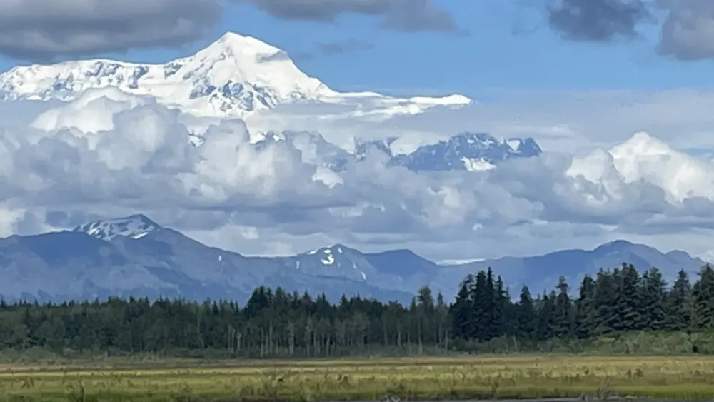 Born of tectonic forces beneath the restless corner of Alaska near Hubbard Glacier, 18,008-foot Mount St. Elias rises from near sea level. Photo by Ned Rozell.