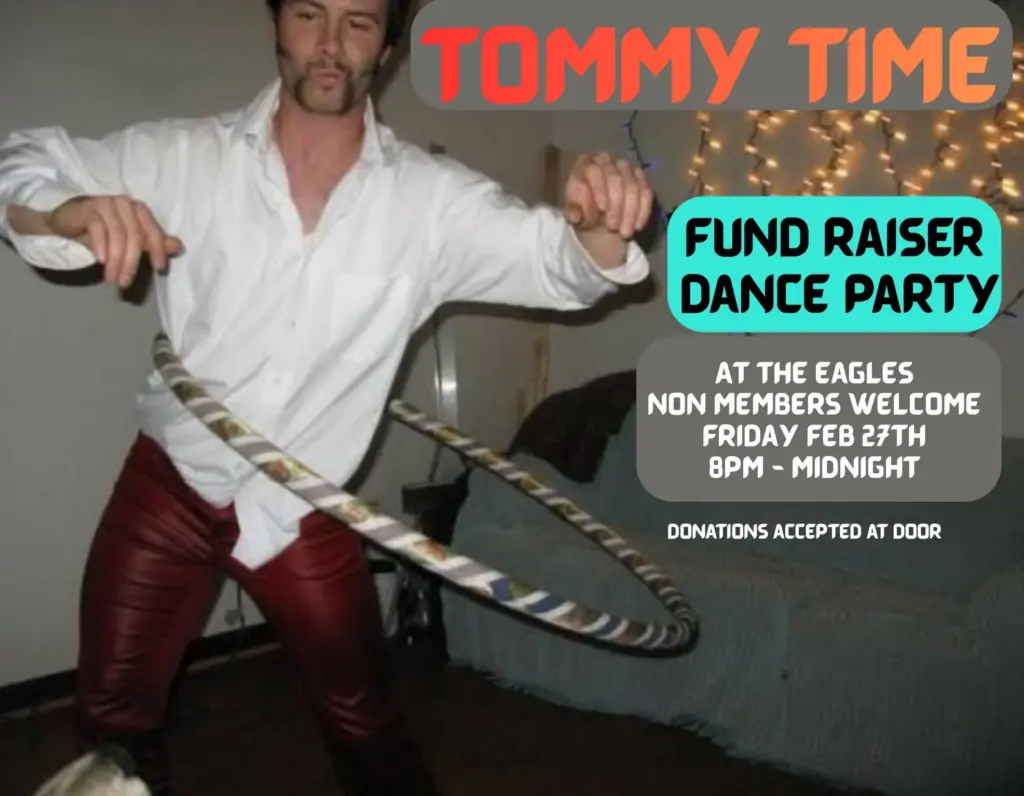 Dance Party for Tommy Kimberlin on Friday, February 27th 8pm-midnight