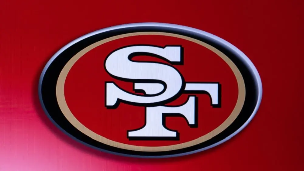 NFL's San Francisco 49ers LOGO on red background