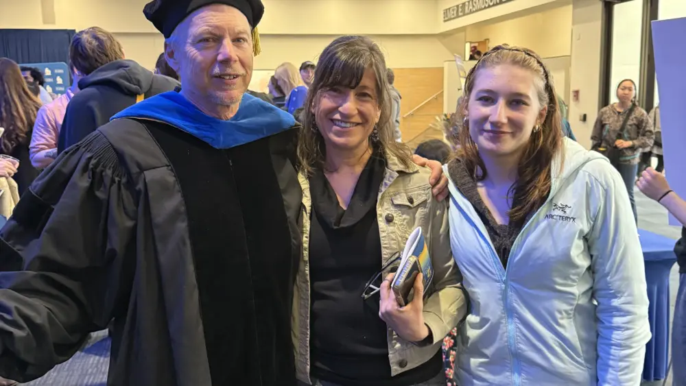 Ned, Kristen and Anna Rozell at the UAF Gold Ceremony on May 1, where Ned was awarded Science Writer Emeritus. Photo by Becky Lindsey.