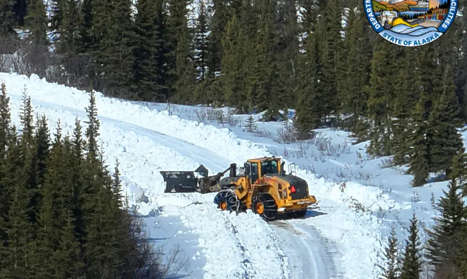 Denali District crews opening the 135-mile Denali Highway, connecting the Richardson and Parks highways.