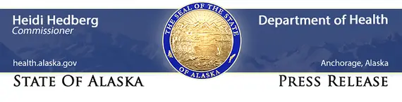 Alaska Department of Health header, Heidi Hedberg Commissioner