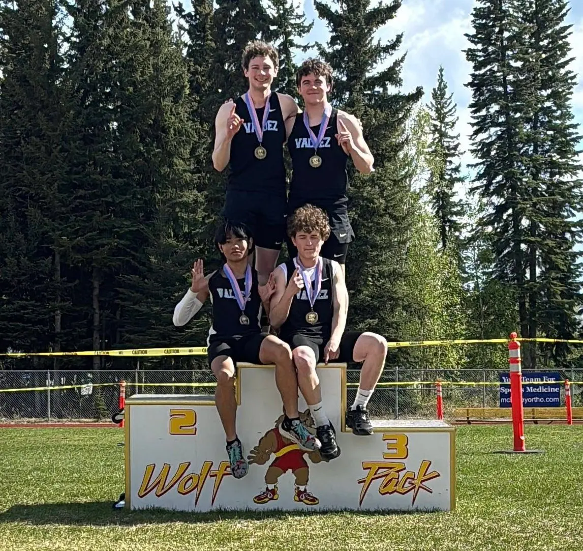 Courtesy of Melissa McCumby

VHS 4x100 Relay Team
Region VI Championship
1st Place Time: 46.64
Merrick McCumby, Dillon Agcaoili-Smith, Kaden VanBuskirk, & Brody Liljedahl