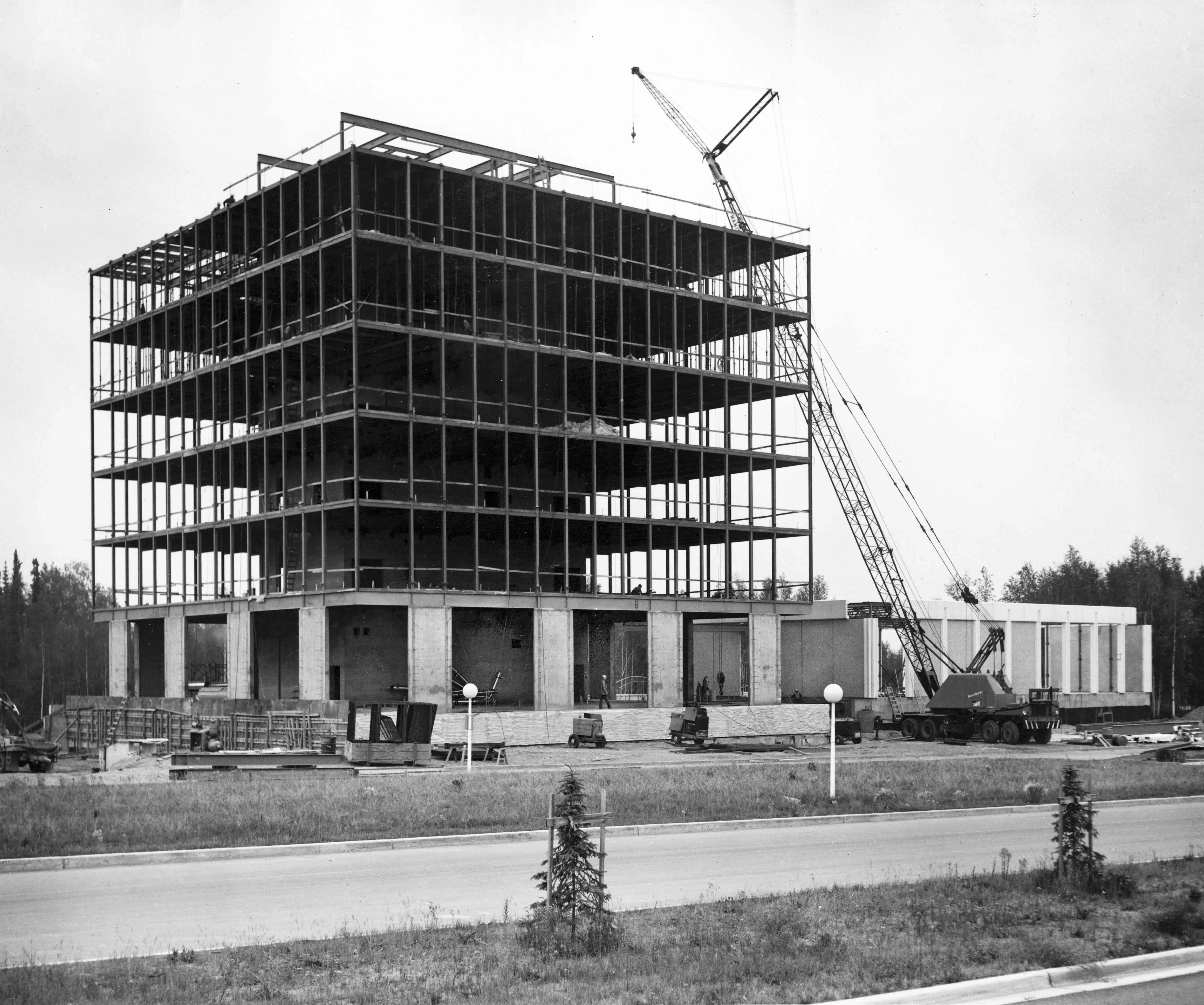 The C.T. Elvey Building, completed in 1970, is named for Christian T. Elvey, managing director of the Geophysical Institute from 1952-1963. Geophysical Institute photo