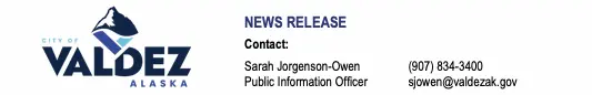 City of Valdez Press Release Header