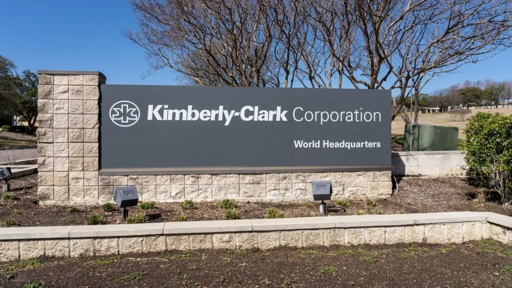 Kimberly-Clark Corporation’s sign at its headquarters in Irving^ Texas^ USA. Irving^ Texas^ USA - March 20^ 2022