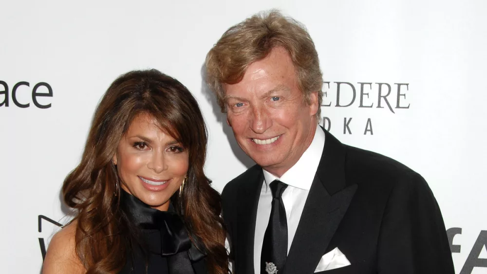 Paula Abdul and Nigel Lythgoe at the 4th Annual amfAR Inspiration Gala on December 12^ 2013 in Los Angeles^ CA