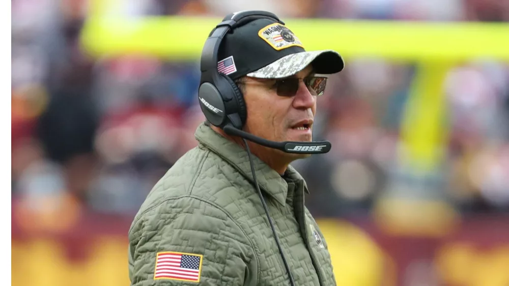 Washington Football Team head coach Ron Rivera looks on during an NFL game at FedEx Field