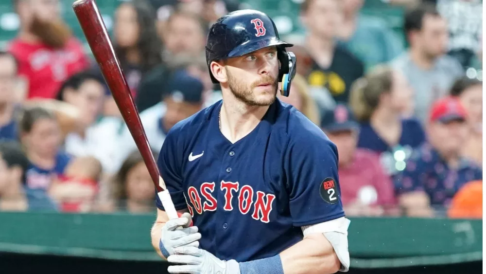 Boston Red Sox infielder Trevor Story (10) against the Baltimore Orioles on September 10^ 2022 at Oriole Park at Camden Yards in Baltimore^ Maryland.