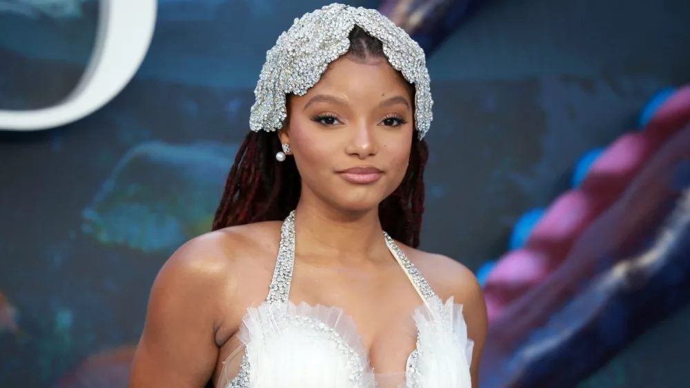 Halle Bailey attends the UK Premiere of "The Little Mermaid" at Odeon Luxe Leicester Square in London^ England. May 15^ 2023