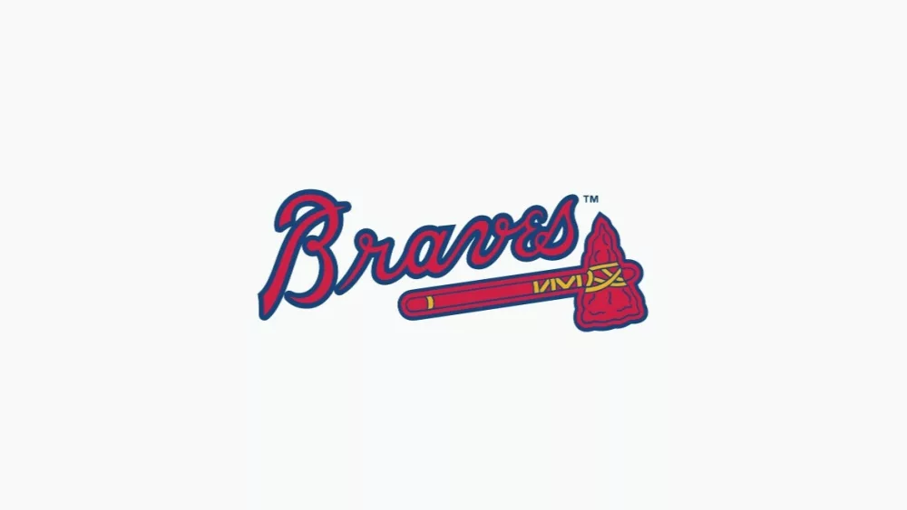 Atlanta Braves editorial vector logo is printed on white paper.