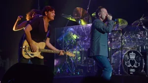 Jim Kerr and Charlie Burchill^ the core of the band Simple Minds^ perform at the Belgrade Beer Fest on August 18^ 2011 in Belgrade^ Serbia