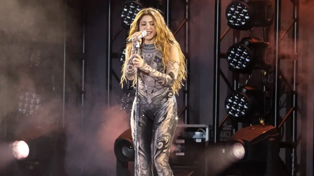 Shakira performs on stage during 2025 Global Citizen Festival at Central Park's Great Lawn in New York^ NY on September 27^ 2025
