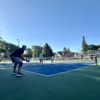 Pickleball players are active on the Bateman Park courts early Friday^ June 14^ 2024.