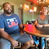 Wayland Cunningham and Tania Gibbs^ owners of Smokin' Willies BBQ^ 161 N. Cherry. St. in Galesburg.