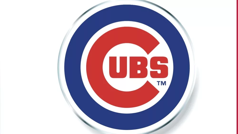 Major League Baseball logo with Chicago Cubs vector logo on white background.