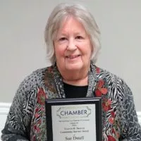Sue Dutell is the recipient of the 2024 Thomas B. Herring Community Service Award. She received the award Monday at the Galesburg Chamber of Commerce’s 46th Annual Thanksgiving Luncheon at Cedar Creek Hall.