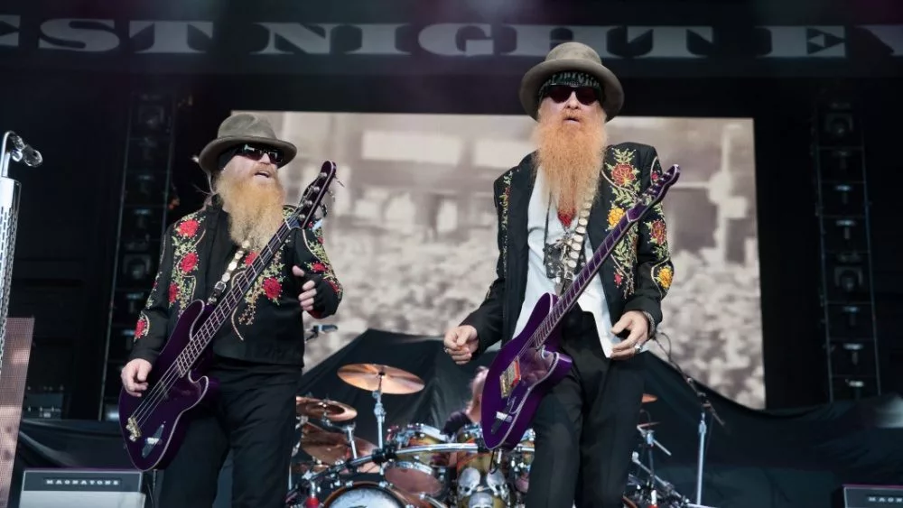 ZZ Top performs in support of Kid Rock's Best Night Ever Tour at Sleep Train Amphitheater in Wheatland^ California on July 31^ 2013