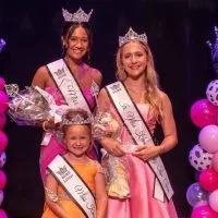 Makiaha Moore^ left^ was named 2025 Miss Knox County Fair Queen; Ella Holland^ right^ was named Little Miss Knox County Fair Queen; and Paige Pickrel^ center^ was named Junior Miss Knox County Fair Queen at the 2025 Knox County Fair Queen Pageant on Saturday at the Orpheum Theatre.