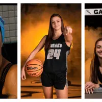 Lily Furrow is a three-sport standout for Galesburg High School^ excelling in swimming^ basketball and track.