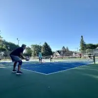 Pickleball players are active on the Bateman Park courts early Friday^ June 14^ 2024.