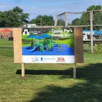 Construction is underway on Galesburg’s newest park at the former Cooke Elementary School^ located at 652 W. Second St.^ one block east of South Henderson Street.