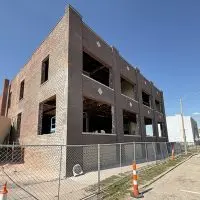 The historic two-story brick building at 277 E. Tompkins in downtown Galesburg undergoes restoration^ with plans to possibly transform it into Airbnb-style lodging for visitors. (JAY REDFERN/WGIL)