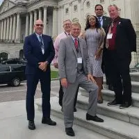 L-R: Cook County Deputy Clerk Edmund Michalowski^ Tazewell County Chief Deputy Clerk Dan Sullivan^ Tazewell County Clerk & Recorder of Deeds John C. Ackerman^ Cook County Clerk & Recorder of Deeds Monica Gordon^ Lake County Clerk & Recorder of Deeds Anthony Vega^ and Knox County Clerk & Recorder of Deeds Scott Erickson at the United States Capital.