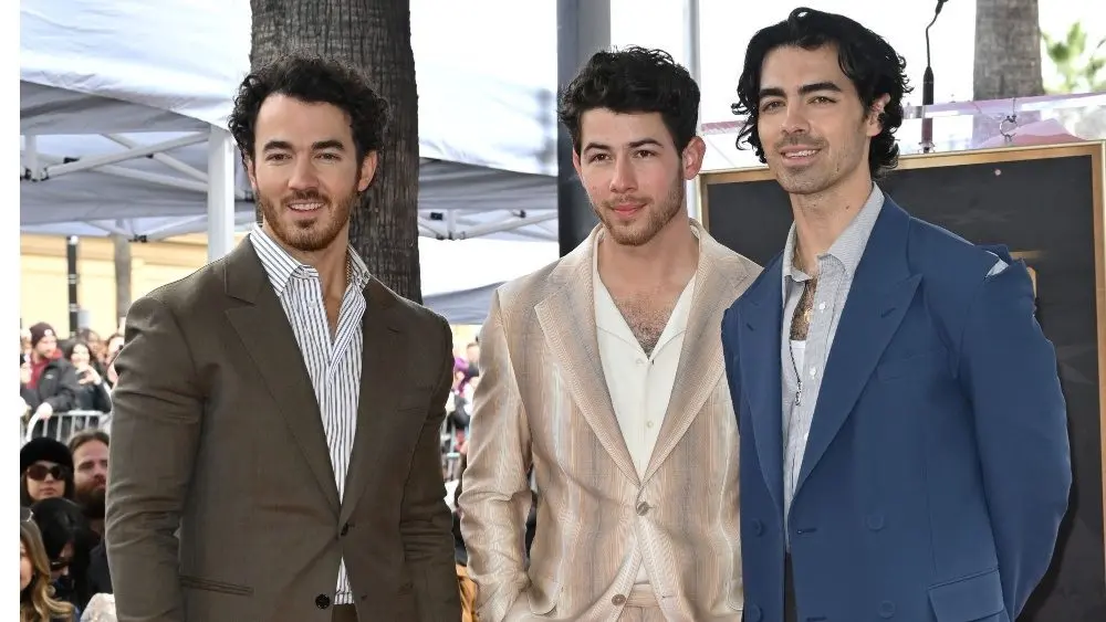 Kevin Jonas^ Nick Jonas and Joe Jonas at the Hollywood Walk of Fame Star ceremony. LOS ANGELES^ CA. January 30^ 2023