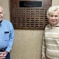 David and Brenda Bliss gifted this sign to the Knox County Farm Bureau for its centennial celebration in 2018. David^ a lifelong KCFB member^ is retiring this year after 70 years of farming. (Photo courtesy of Hailey Hennenfent)