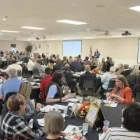 Crowd at the 2025 Galesburg Chamber Thanksgiving Luncheon during the State of the City Address and Thomas B. Herring Community Service Award presentation.