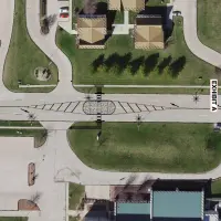 Conceptual plan for proposed crosswalk with pedestrian refuge island on West Carl Sandburg Drive near the Galesburg YMCA and Hollow Tree Apartments