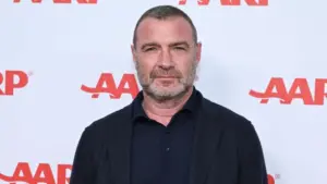 Liev Schreiber arrives for AARP’s ‘Movies for Grown-Ups’ on February 08^ 2025 in Beverly Hills^ CA