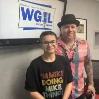 Michael Knight and Jordan Knight at WGIL studios for Galesburg's Morning News^ April 15^ 2026
