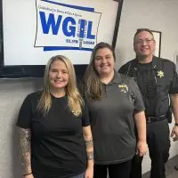 Ashley Aldridge^ Samantha Swanson^ and Chief Kevin Legate at WGIL studios^ April 17^ 2026