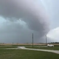 Storm clouds move through the Abingdon^ Illinois area on April 17^ 2026^ during severe weather that prompted an IEMA damage assessment survey for Knox County.
