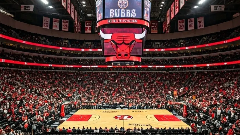 AI-generated image Description Stock AI-generated chicago bulls basketball stadium