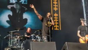 Sevendust perform at the Sick New World music festival. LAS VEGAS^ NEVADA - May 13^ 2023
