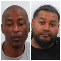Booking photos of Timothy Johnson and Rafael Lambert^ arrested by Galesburg Police Department^ June 2026