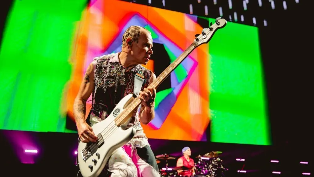 Guitarist FLEA of the Red Hot Chili Peppers performs live at Van Andel Arena GRAND RAPIDS^ MICHIGAN / USA - June 25^ 2017
