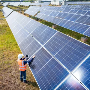 solar farm stock image from Shutterstock