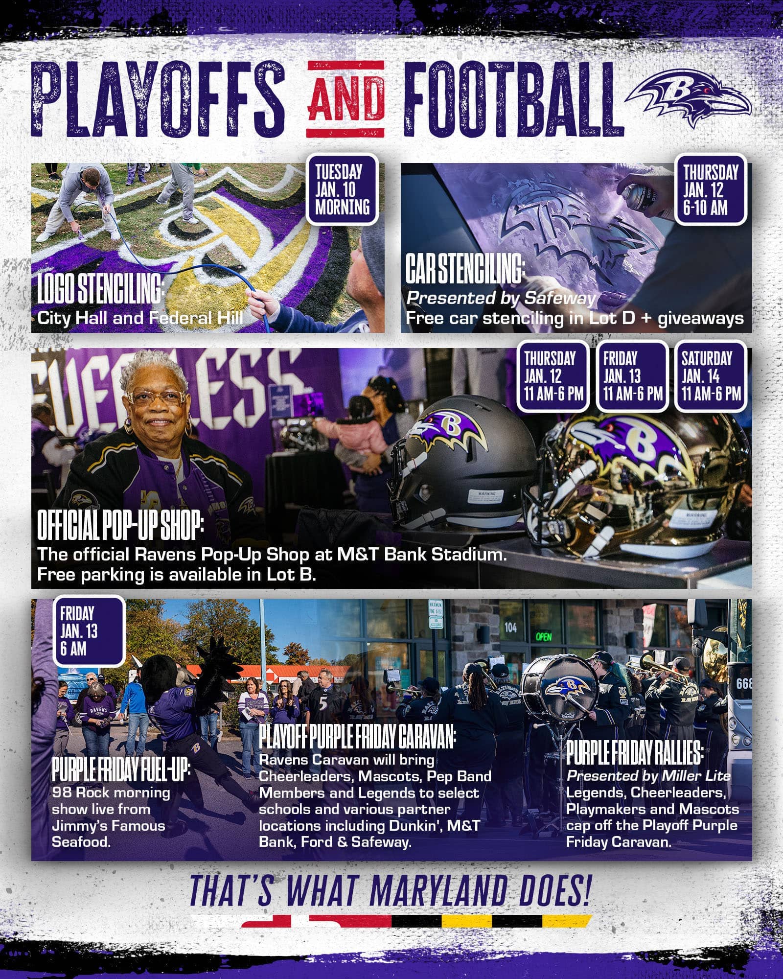 Baltimore Ravens announce car stenciling, pop-up shop, other activities for  playoff week