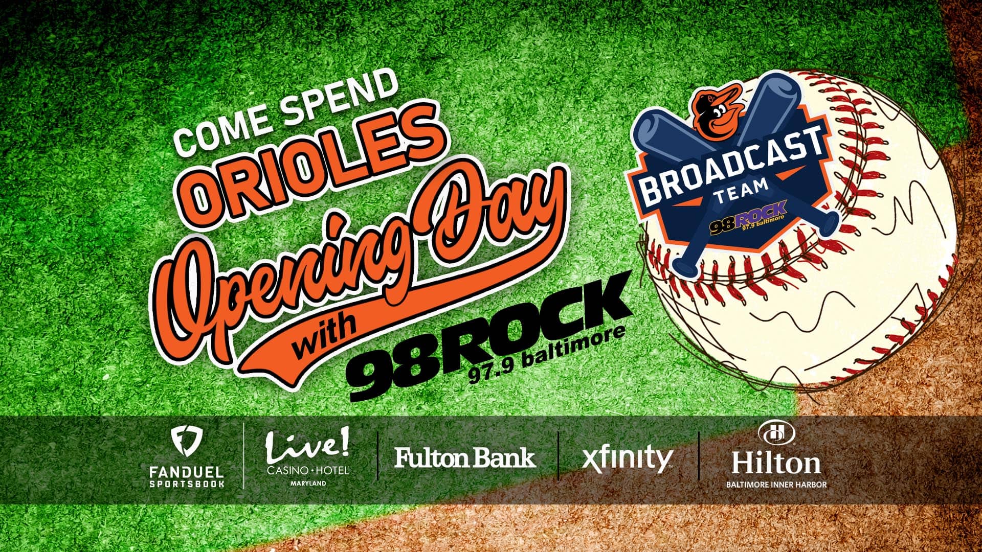NOW FRIDAY!!!! Spend Orioles Opening Day with 98 Rock
