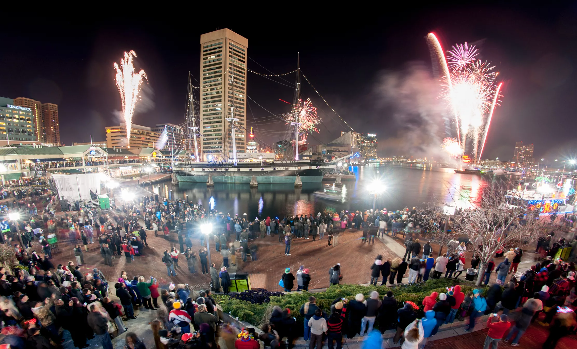 Fireworks Display over Baltimore Maryland Inner Harbor