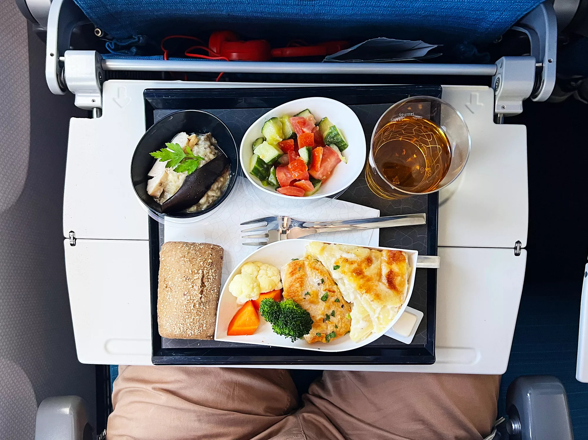 airplane-food-high-angle-view