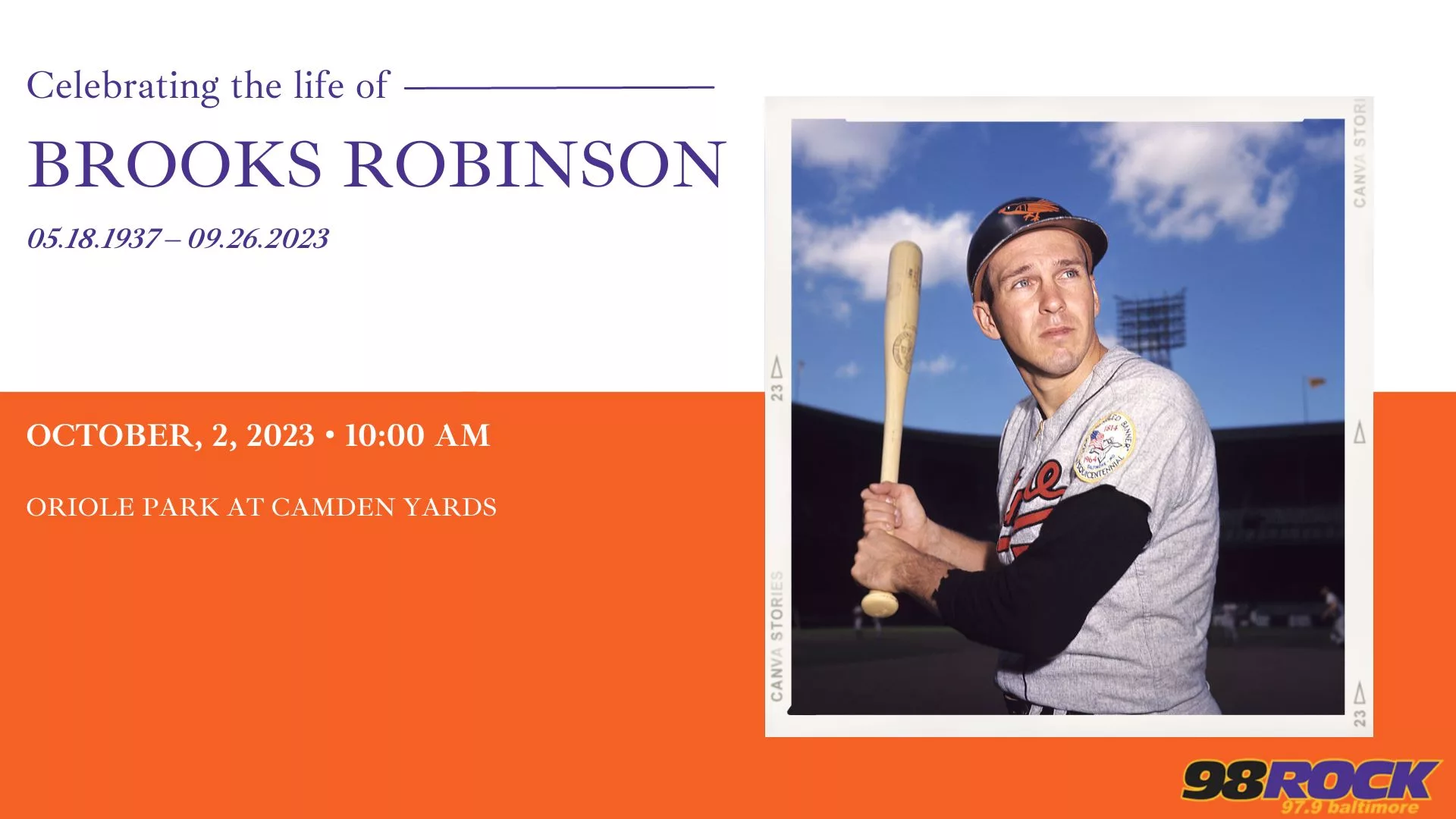 Brooks Robinson speaks with Orioles at Camden Yards