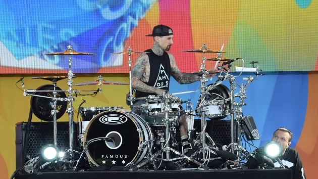 One more rep Travis Barker provides drums for Peloton class 98