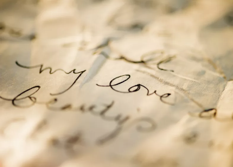 close-up-of-antique-love-letter-on-parchment